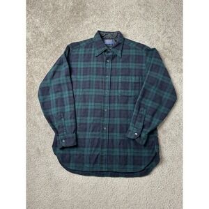 Vintage Mens Shirt Button Up 90s Pendleton Wool Flannel Lined Made In USA Size L